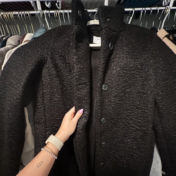 Old Navy Black Bouclé Midi Coat - Small - Picture 9 of 11